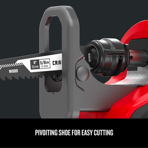 Craftsman V20 ergonomic overmolded handle reduces fatigue during use.