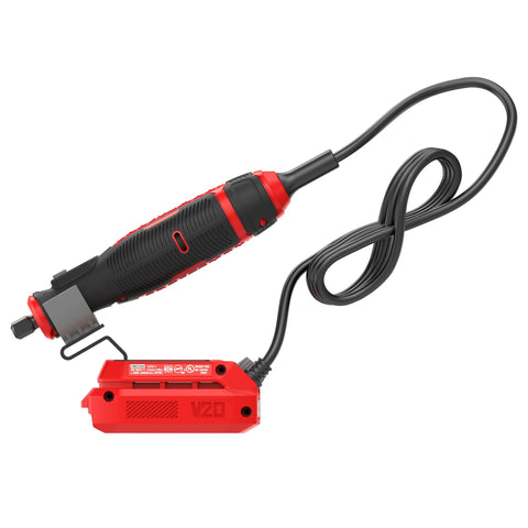Craftsman V20 rotary tool compatible with V20 batteries and chargers.