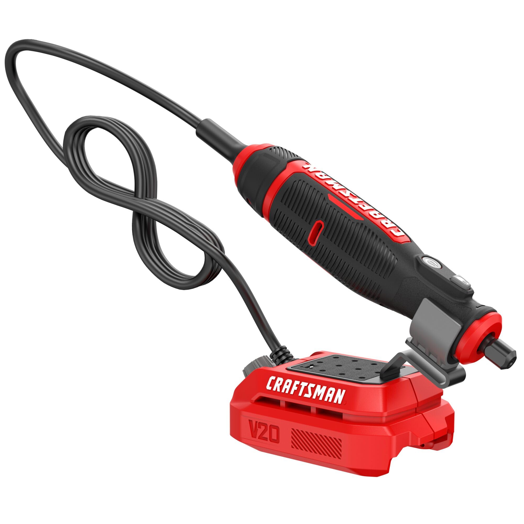 Craftsman V20 rotary tool with variable speed dial for precise control.