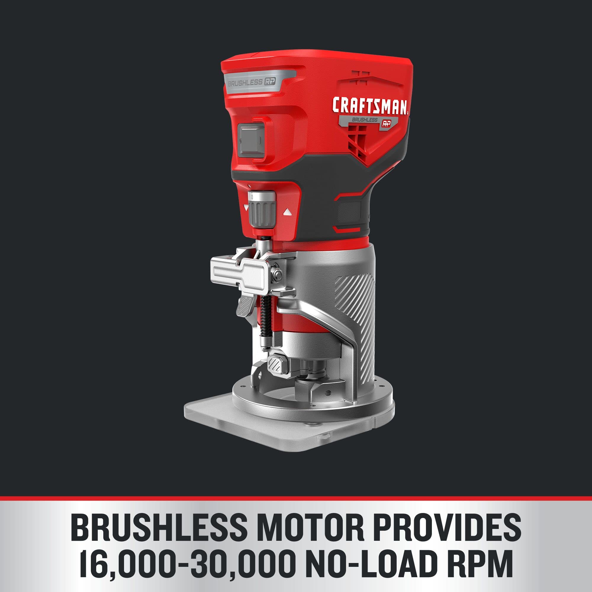 Craftsman V20 router depth adjustment knob enables fast, precise depth control
