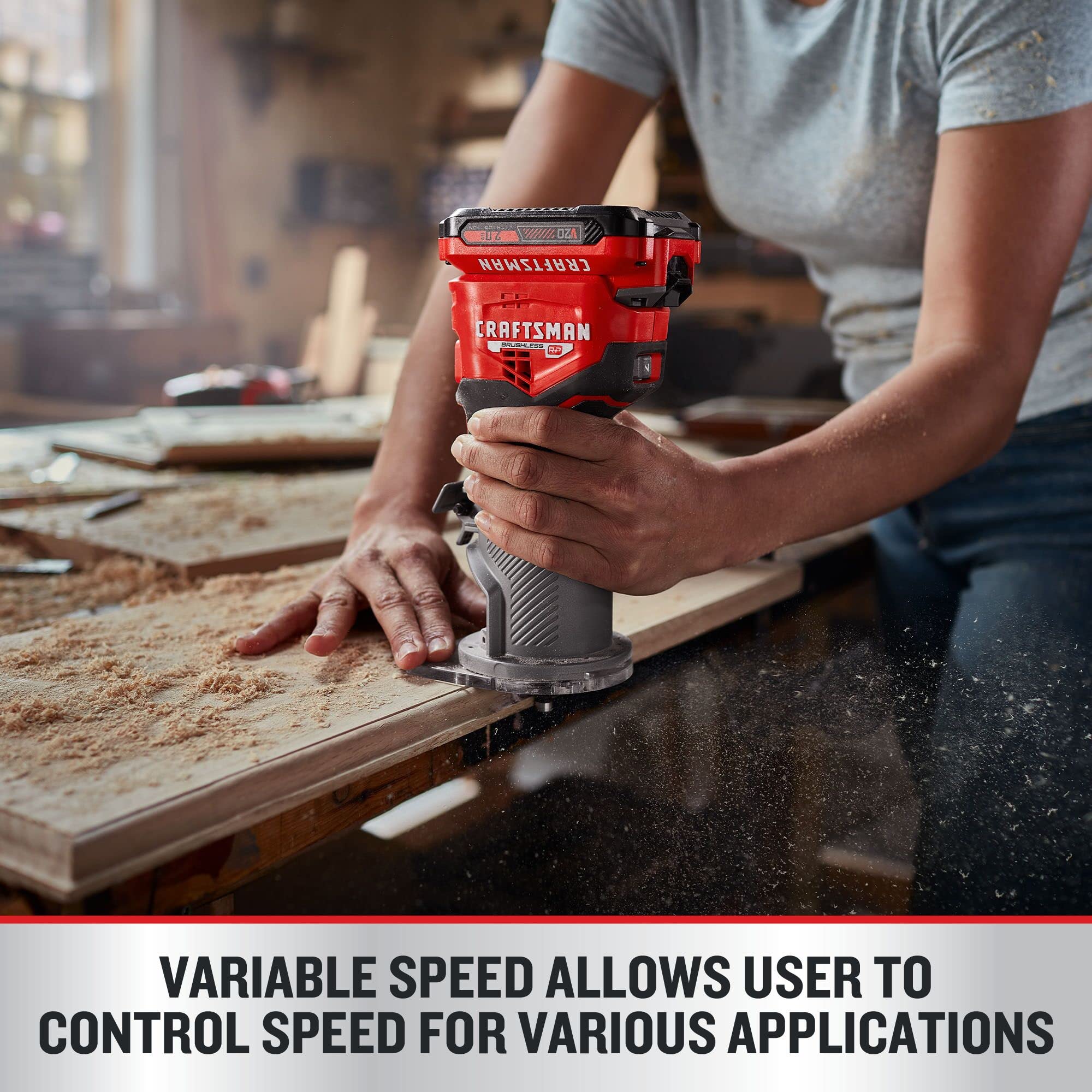 Craftsman V20 router LED light brightens the work surface