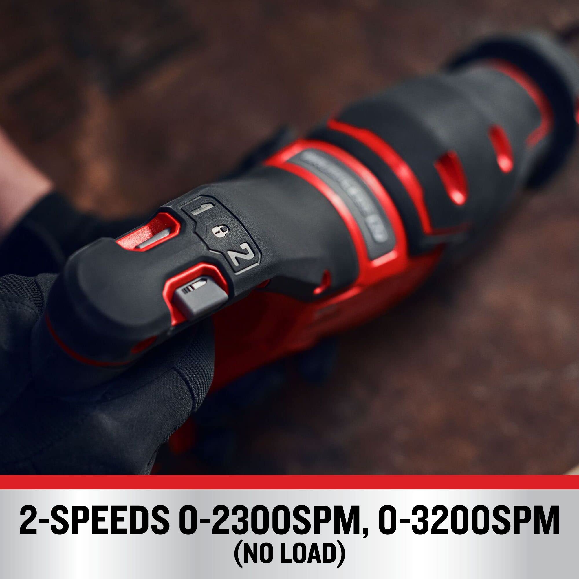 Two-speed control on CRAFTSMAN V20 RP enables versatile cutting tasks