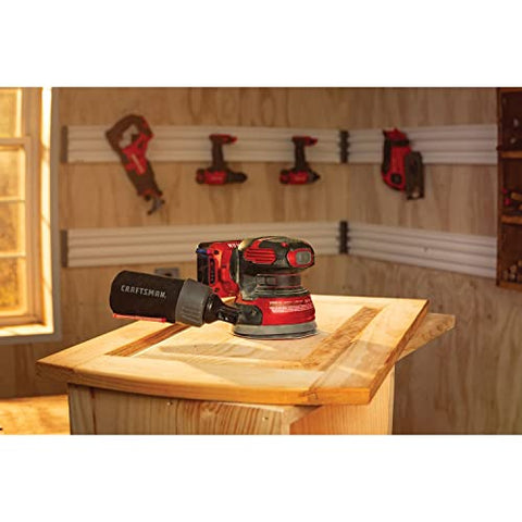 Cordless operation of CRAFTSMAN V20 on a wooden surface.