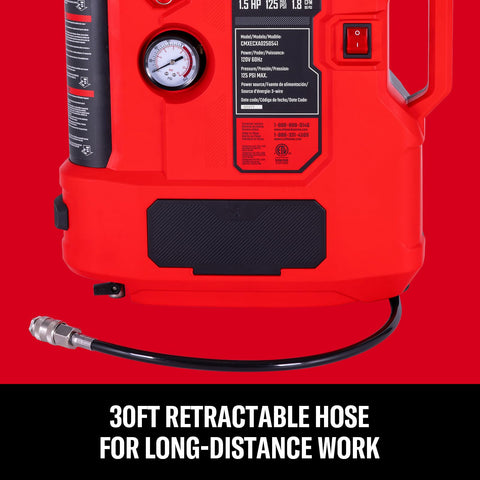 CRAFTSMAN Wall-mounted air compressor saves space in workshops and garages.