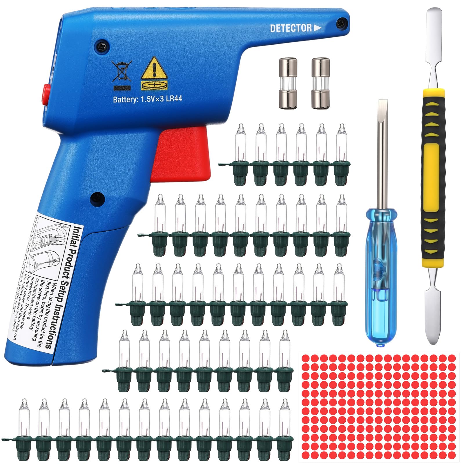 CraftyDream light repair tool with replacement bulbs for quick holiday fixes.
