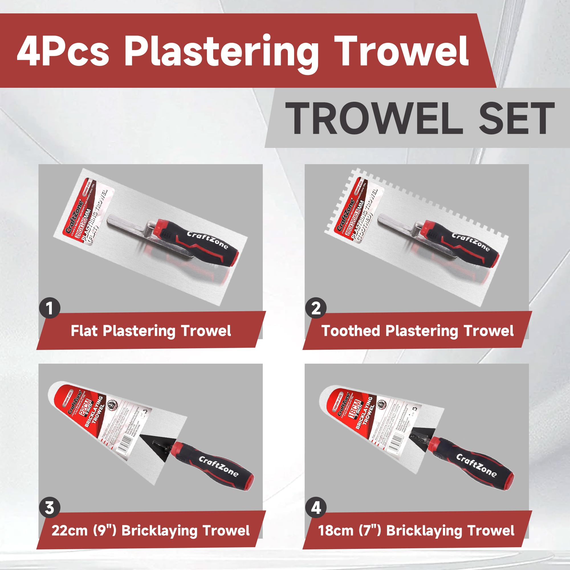 CraftZone 9-inch brick trowel covers larger joints efficiently