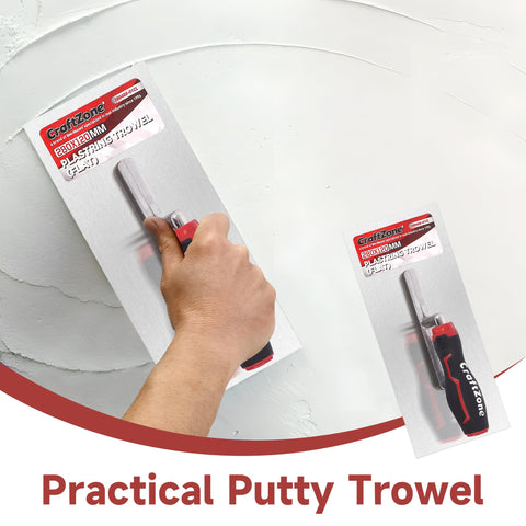 CraftZone soft grip handle provides comfort and control during plaster work
