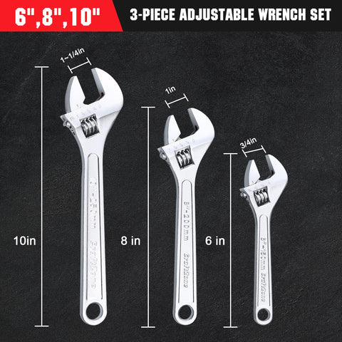 CRAFTZONE adjustable wrench 8-inch ideal for automotive tasks and mid-size bolts