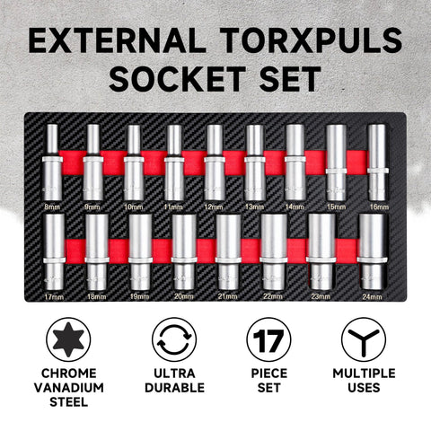 CRAFTZONE CR-V steel deep sockets resist rust and wear for long-lasting torque.