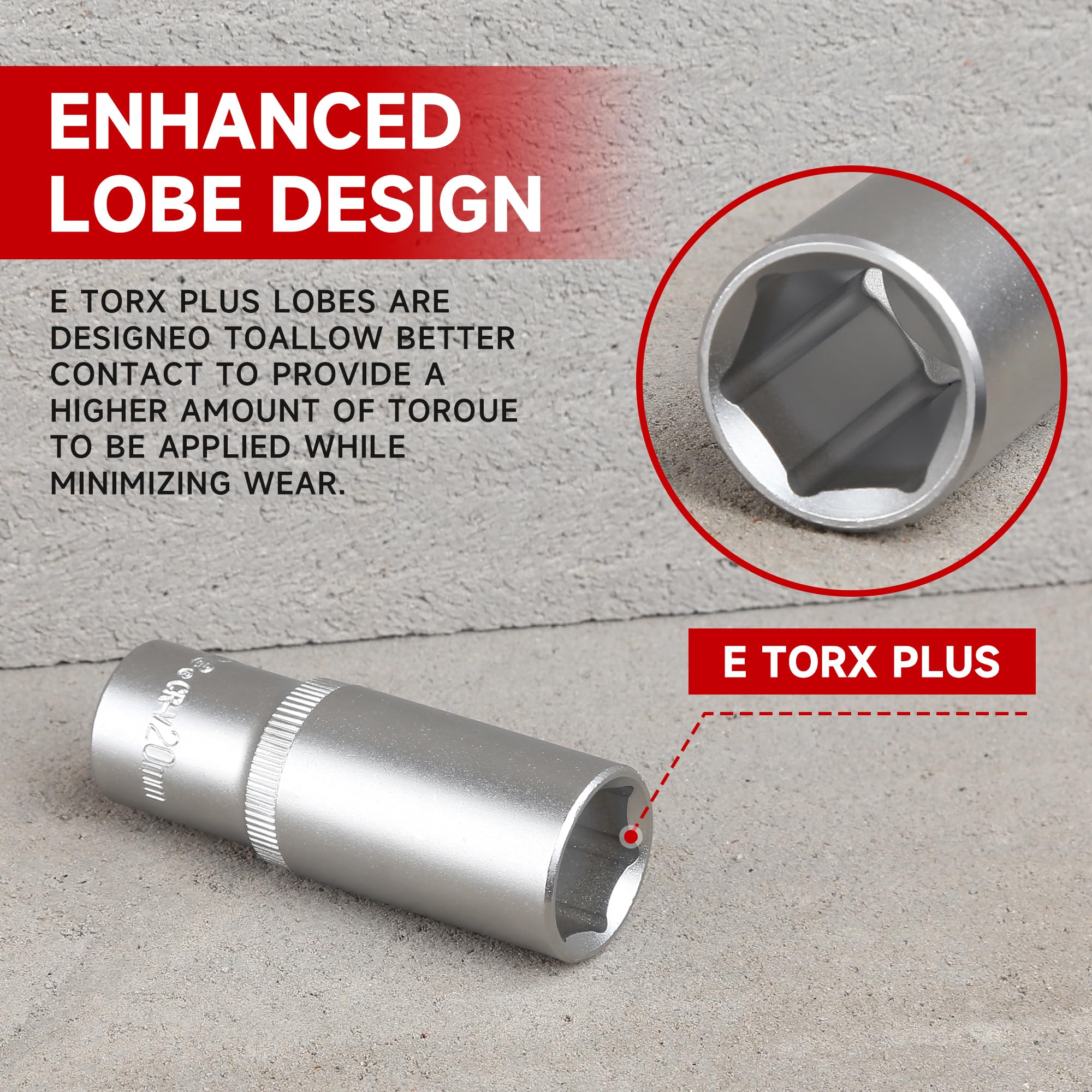 CRAFTZONE deep sockets maximize bolt grip for hard-to-reach fasteners.