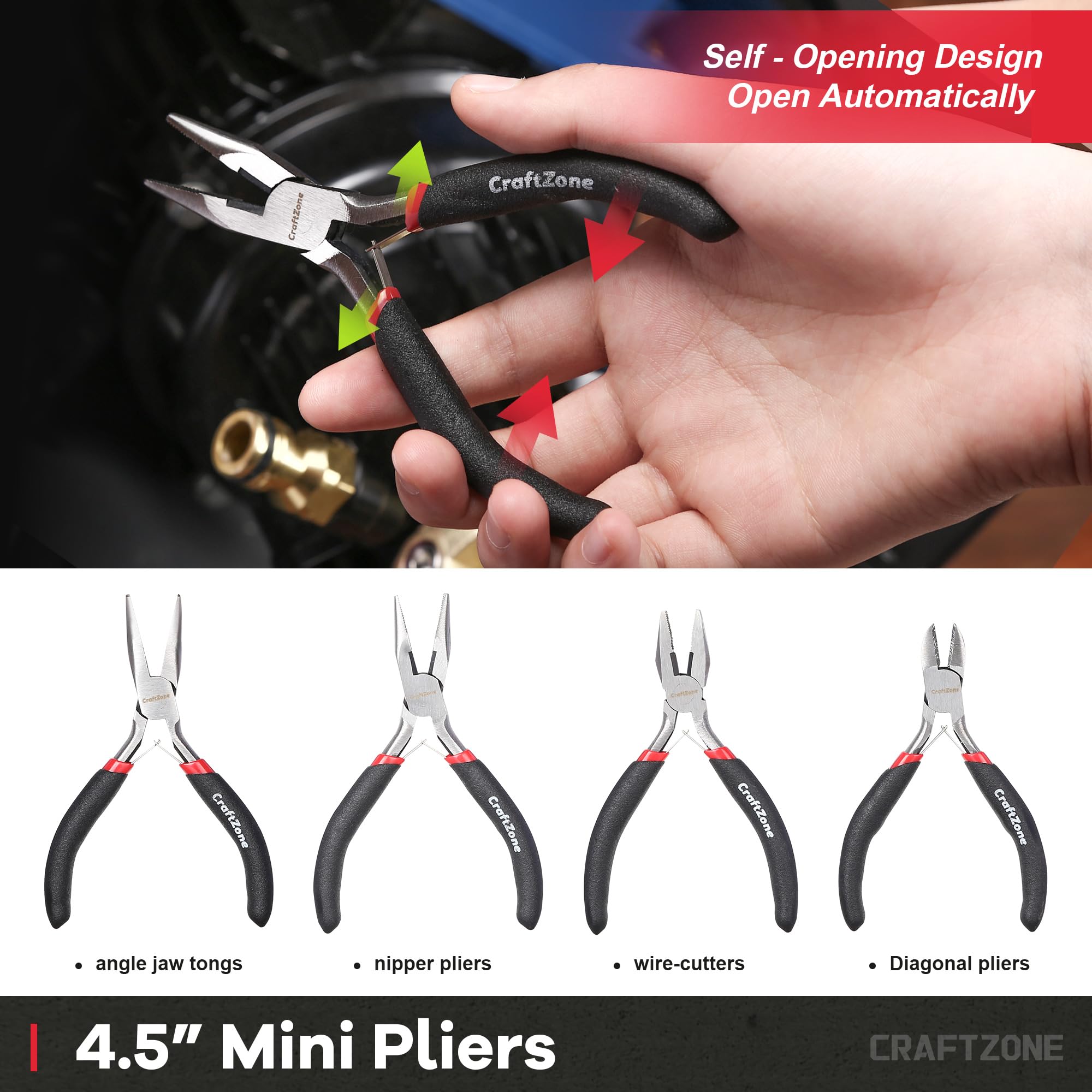 CraftZone groove joint pliers adjusted for versatile gripping