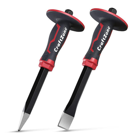 Craftzone Masonry Chisel Set pointed tip for precise demolition and shaping.
