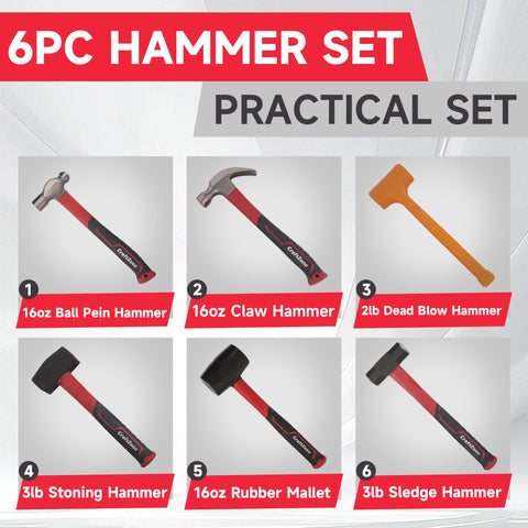 CraftZone hammer with textured grip for secure handling in oily conditions.