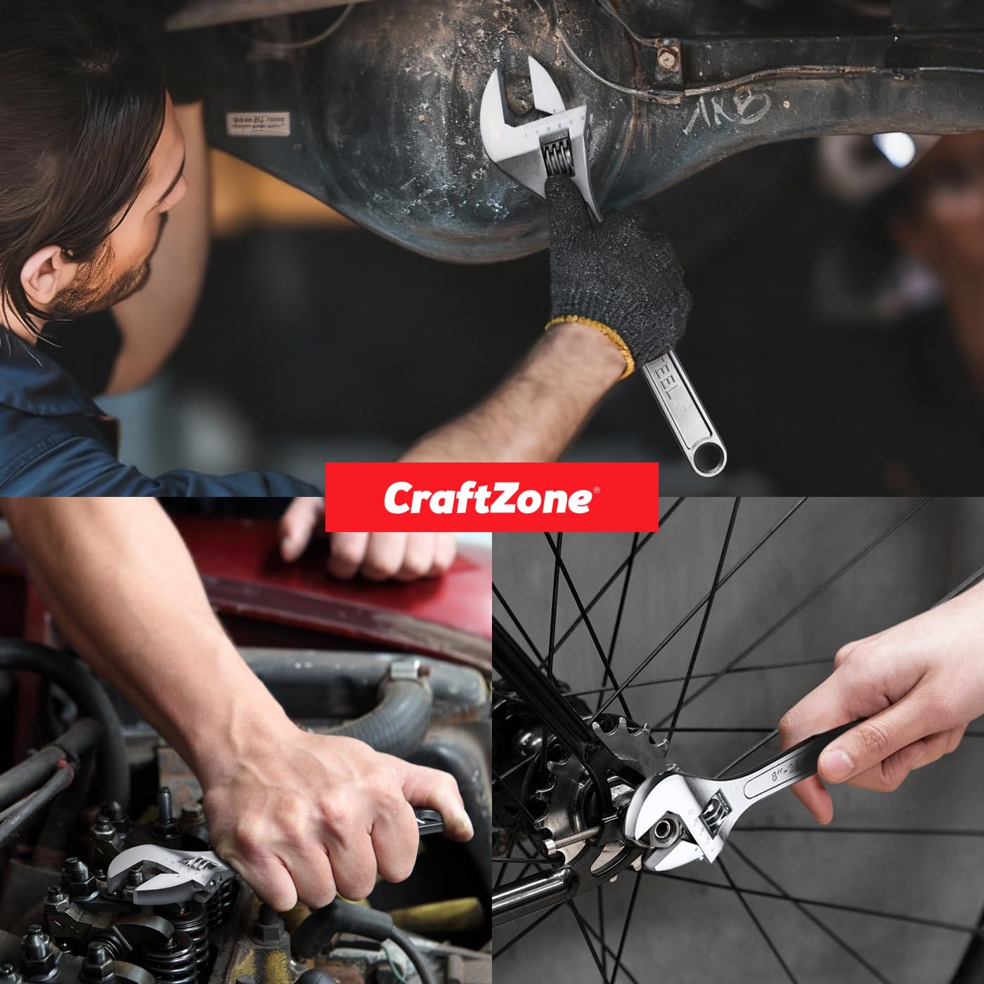 CRAFTZONE ergonomic handle detail highlights comfortable grip during long tasks