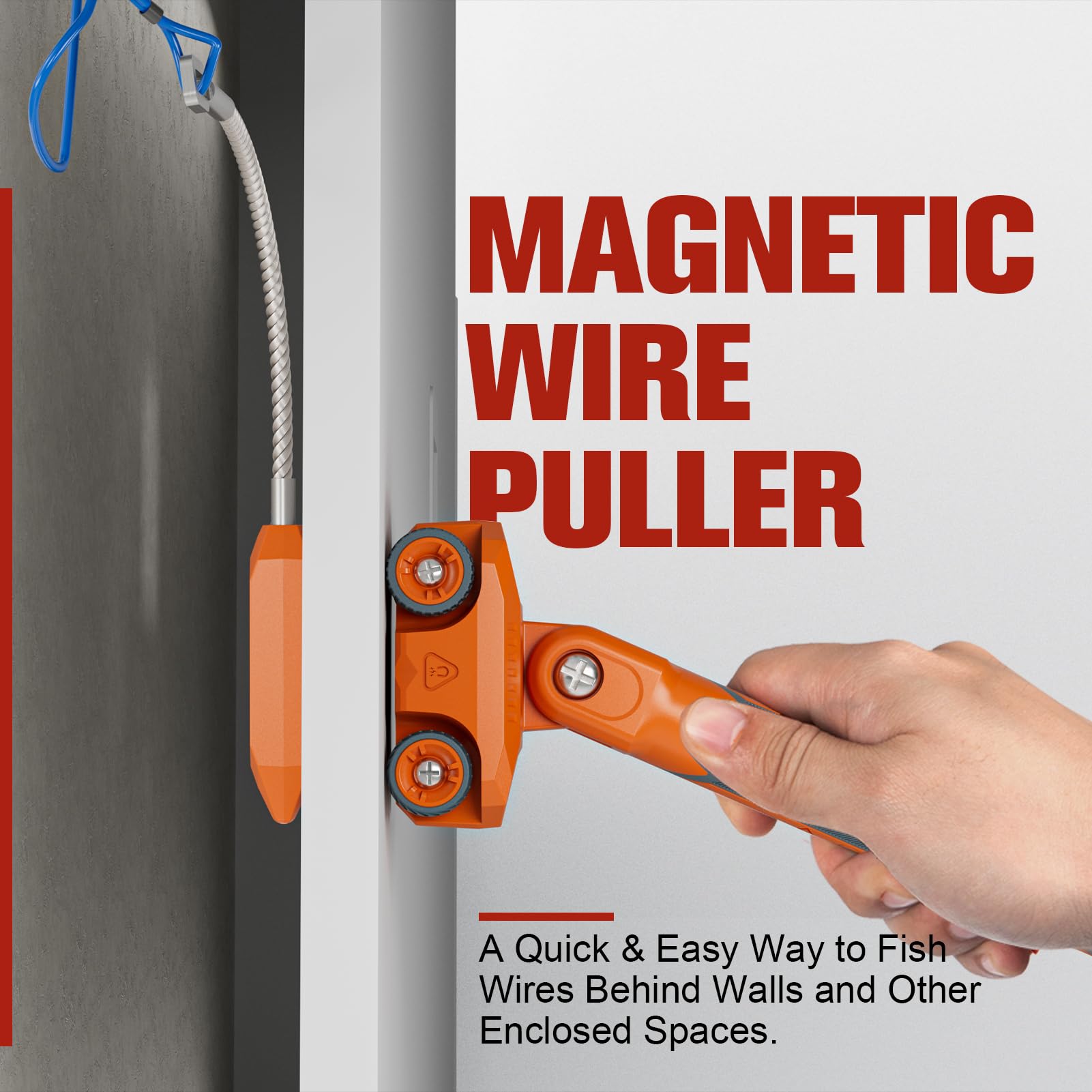 Craimil wire puller stainless-steel leader for easy attachment and guided pulling.