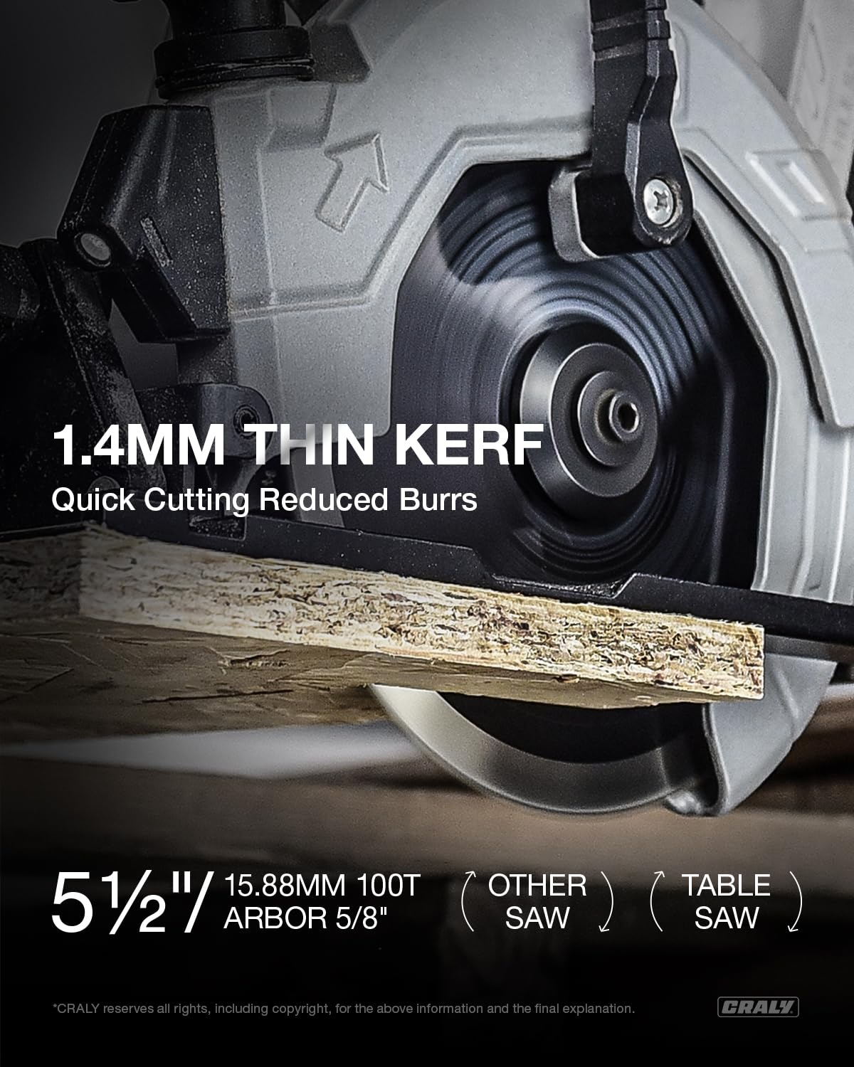 CRALY 5-1/2 inch blade cutting OSB for fast, clean edges