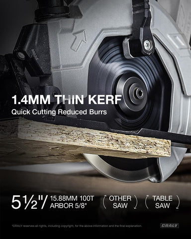 CRALY 5-1/2 inch blade cutting OSB for fast, clean edges