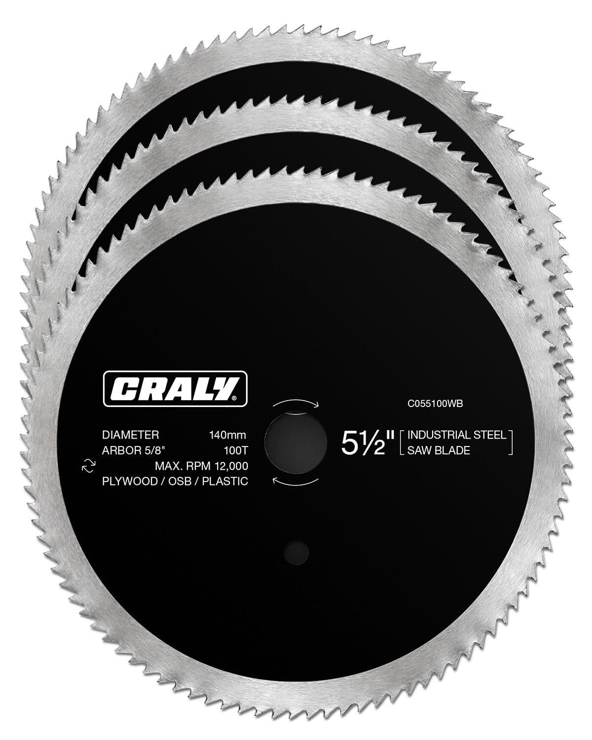 CRALY 5-1/2 inch blade cutting plywood with 100 teeth for smooth, precise results