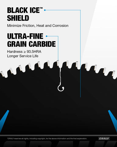 CRALY thin kerf design reduces noise and enables fast cuts.