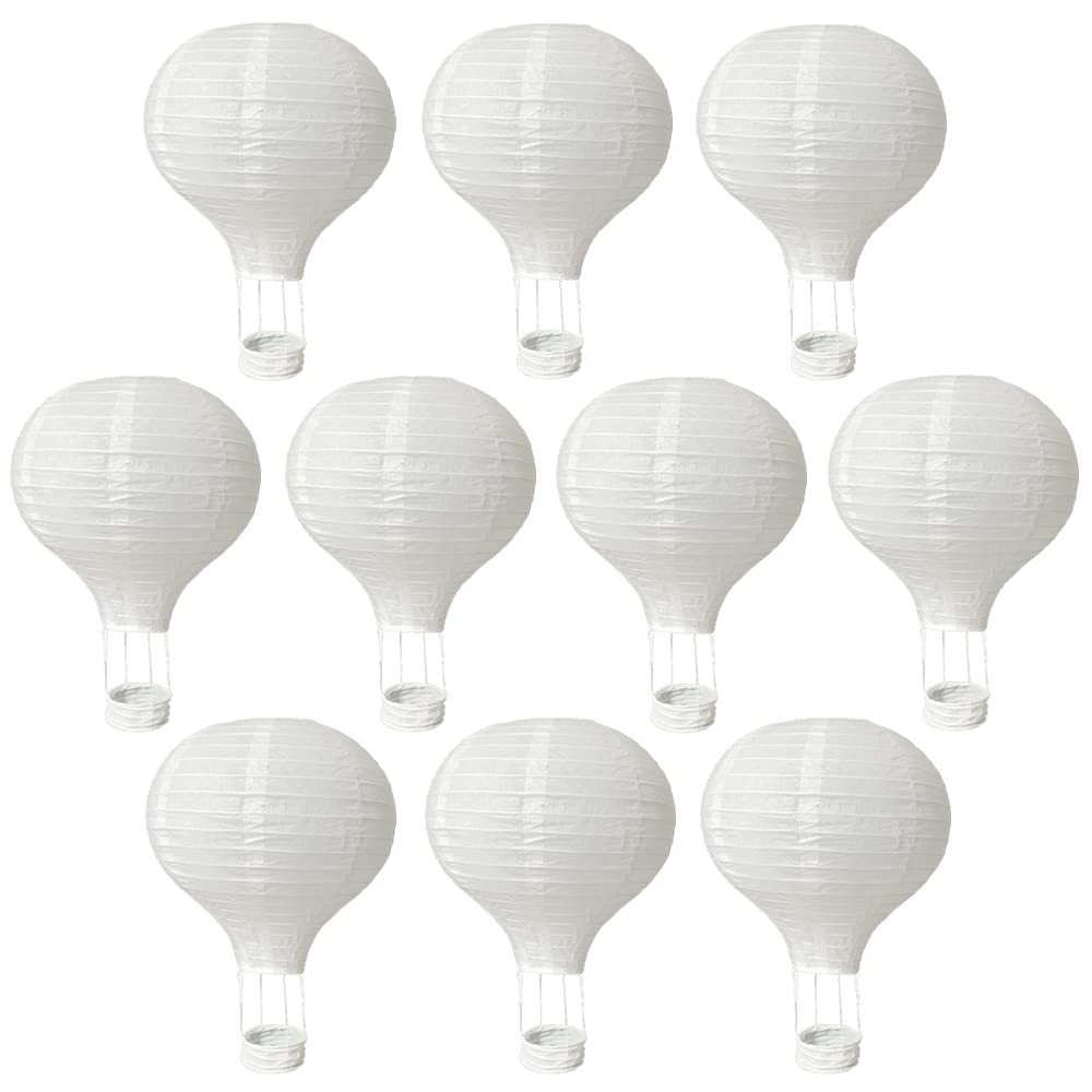 CRAPAPFERT 12-inch white hot air balloon lantern for elegant party backdrop decor.