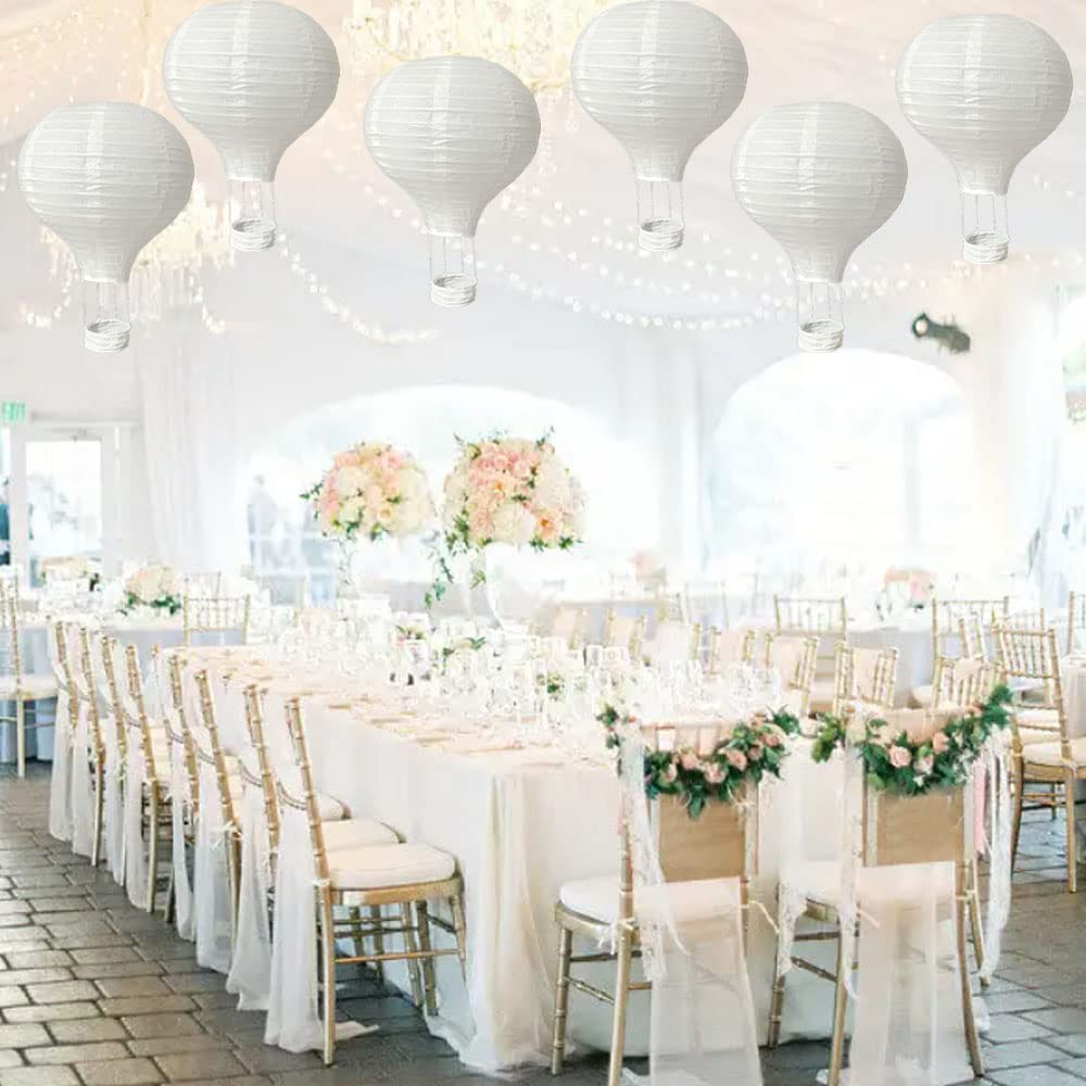CRAPAPFERT white 12-inch lanterns perfect for weddings or baby showers.