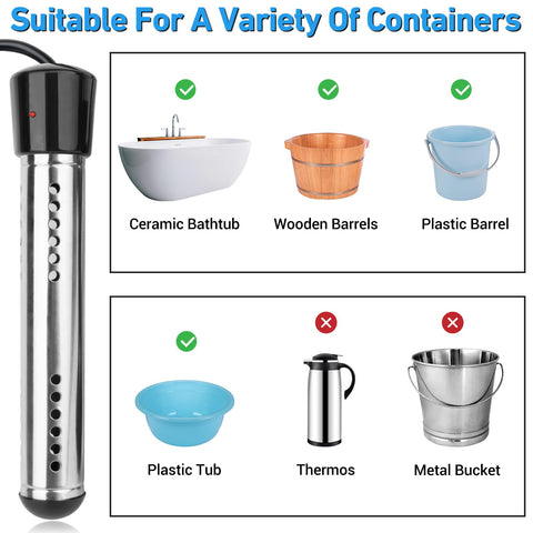 Crazybrace heater efficiently heats up to 5 gallons for quick hot water.
