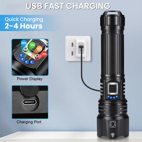 Crazybrace IPX7 waterproof flashlight withstands rain and splashes