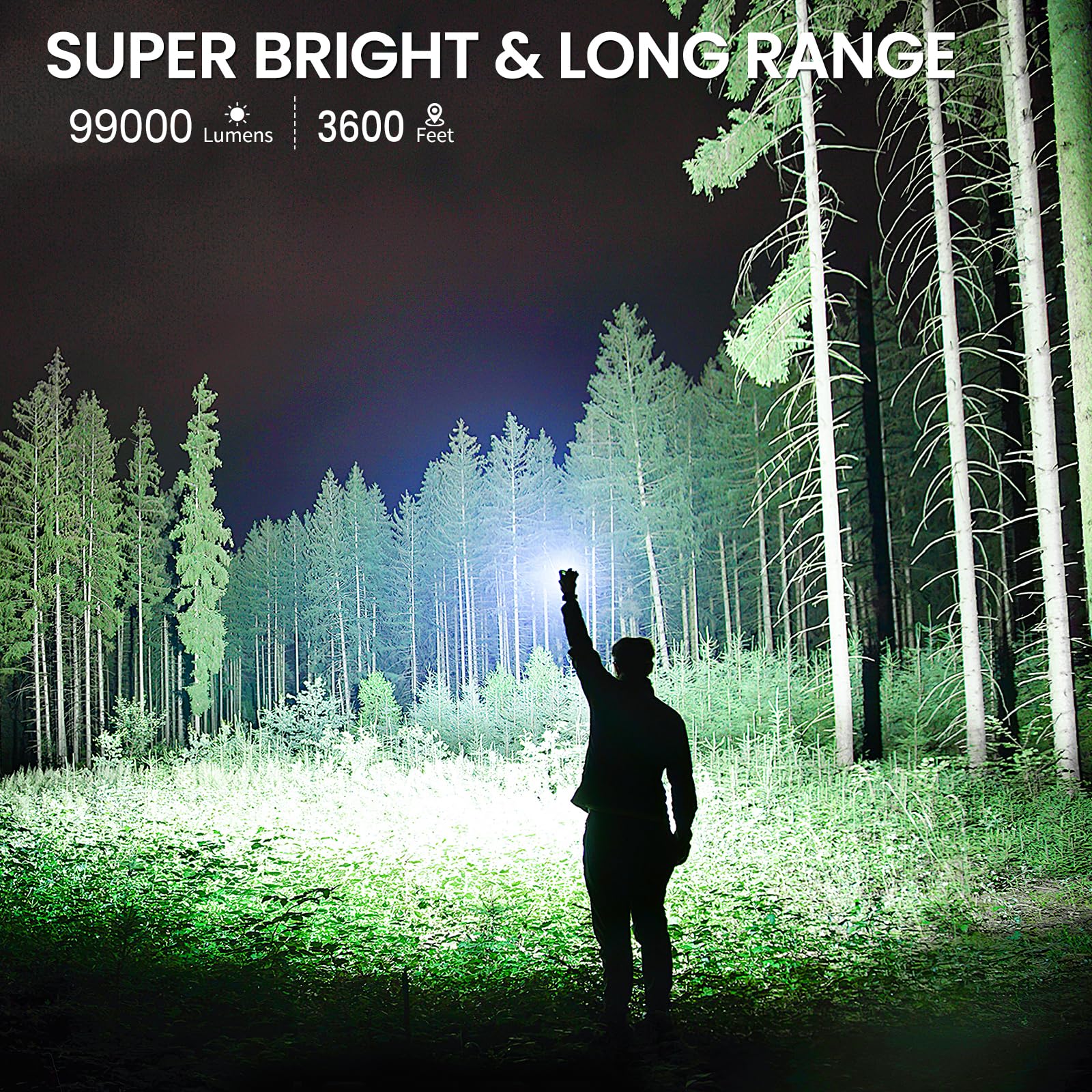 Crazybrace LED flashlight reaches 3600 feet for distant targets