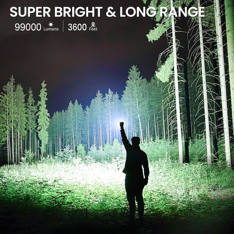 Crazybrace LED flashlight reaches 3600 feet for distant targets