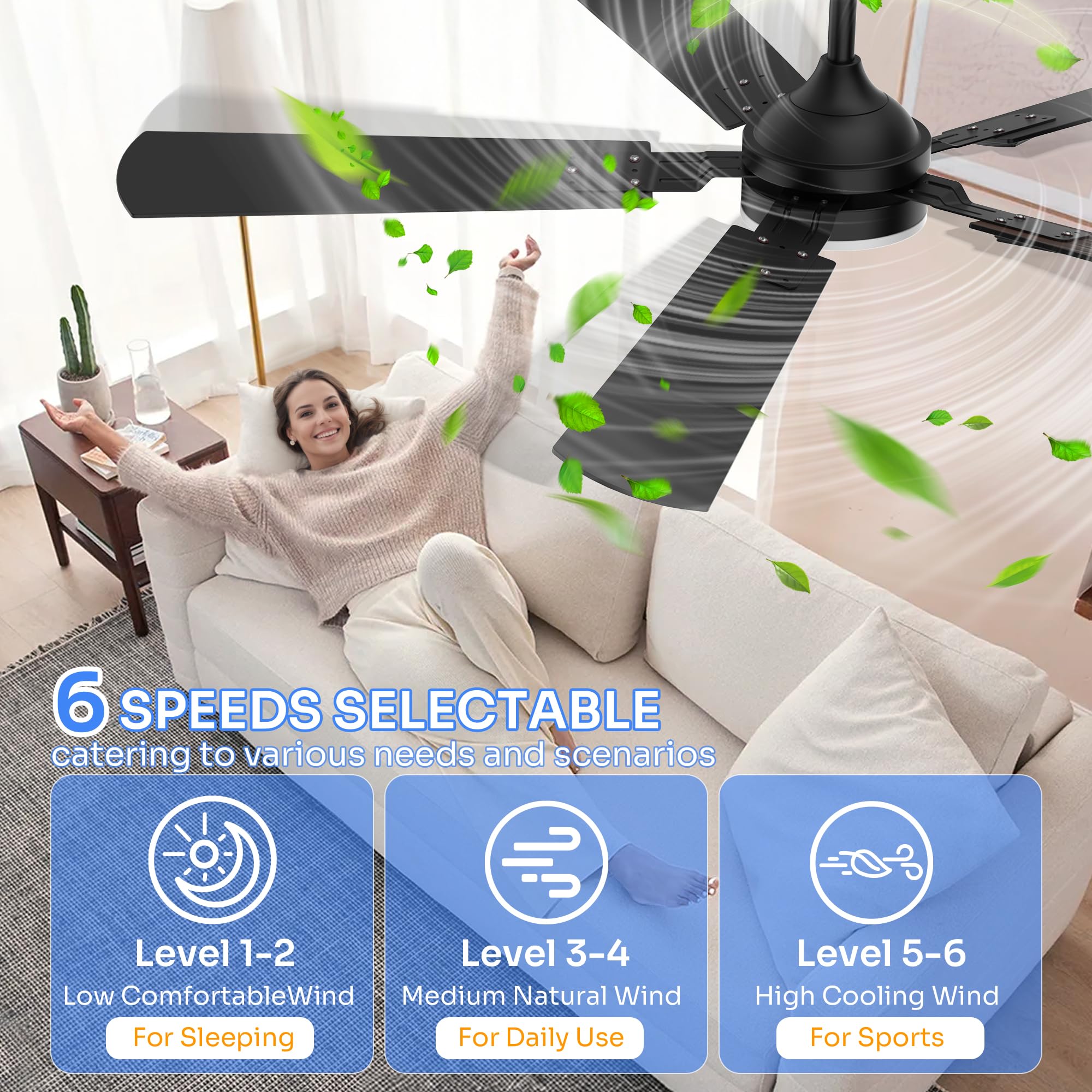 Crazypai dual-color blade option to match decor styles
