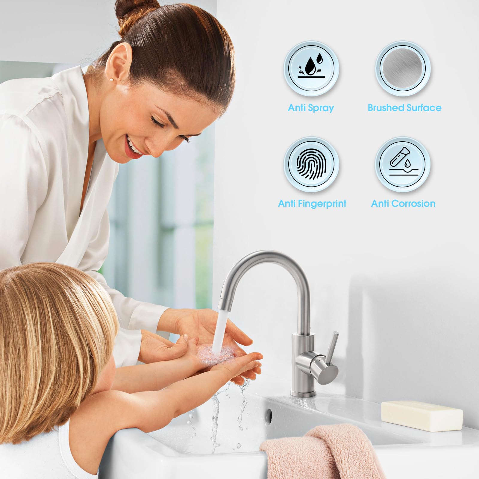 CREA ceramic valve enables smooth control and drip-free operation