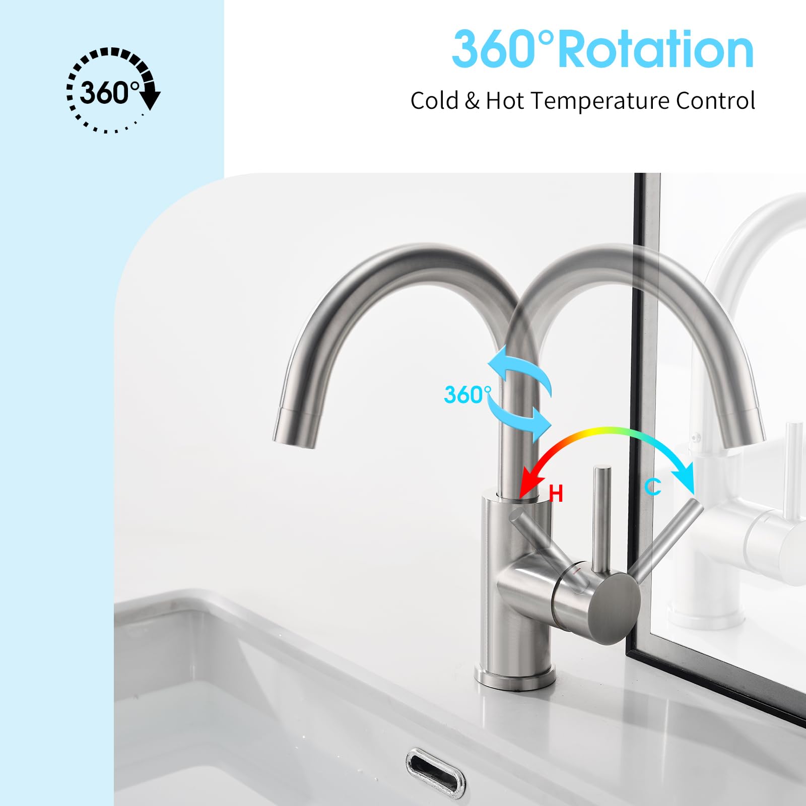 CREA single-hole installation faucet offers modern convenience