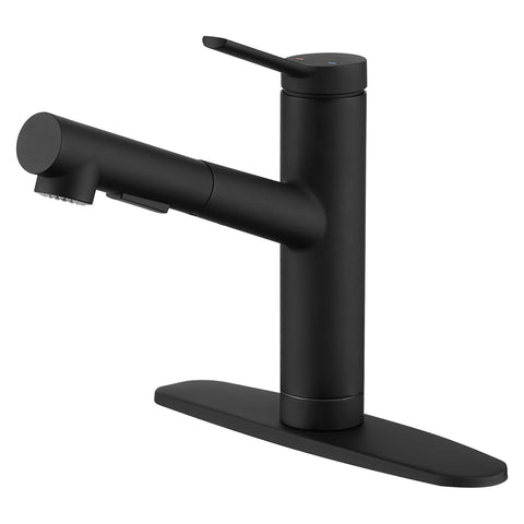 CREA kitchen bar faucet front view with matte black finish resists fingerprints.