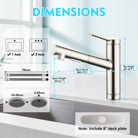 CREA faucet 3-8 inlets compatible with common setups.