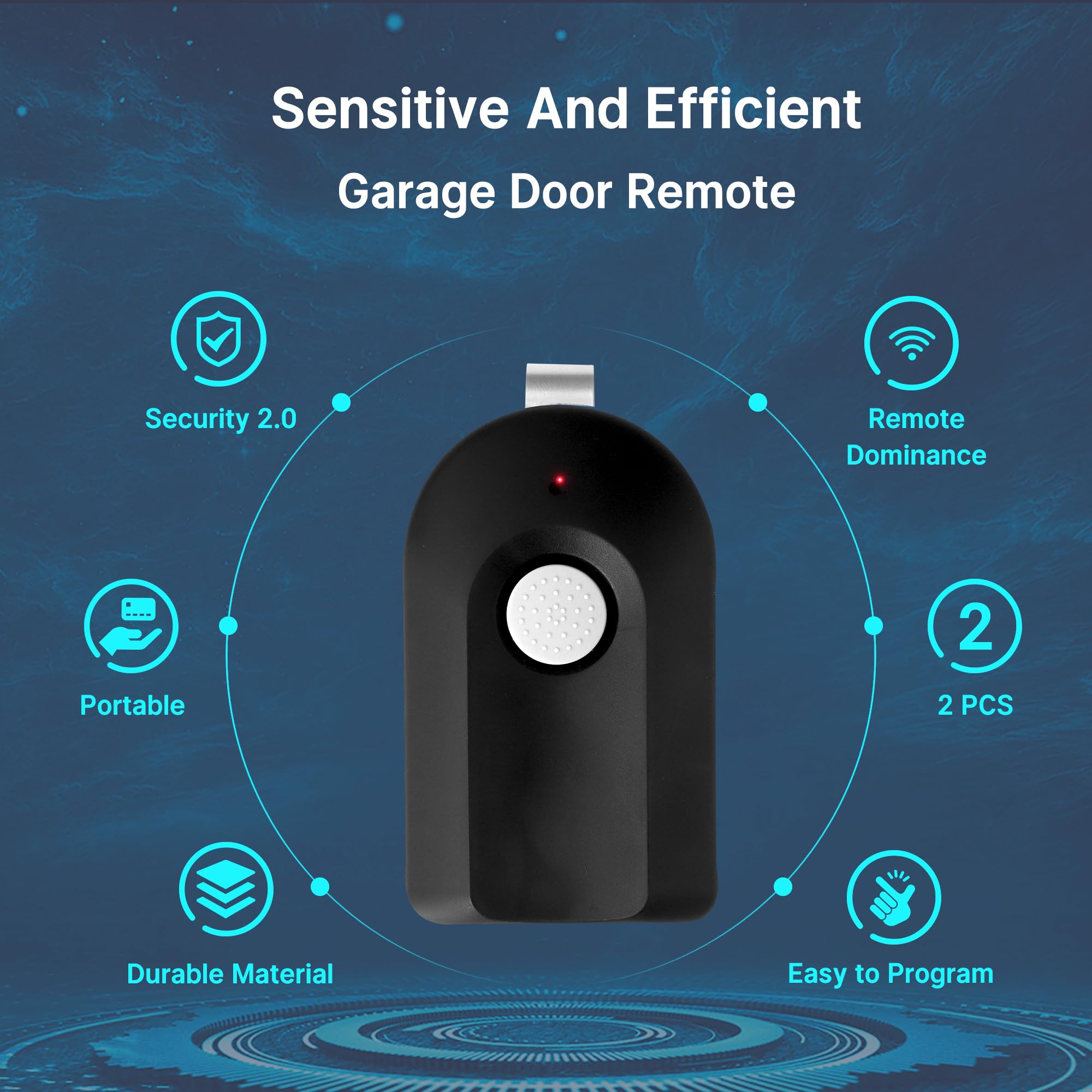CreaCity Genie remote back view highlighting durable shell and battery access