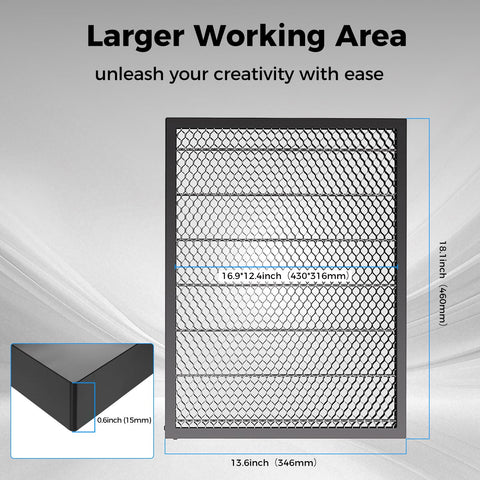 Creality honeycomb table aluminum base supports heavy use and rust resistance.