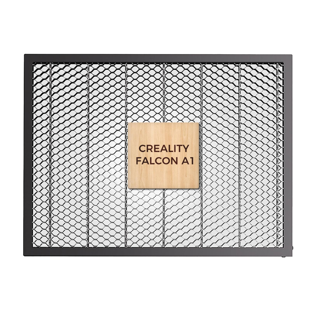 Creality honeycomb working table front view highlights sturdy construction and heat dissipation.