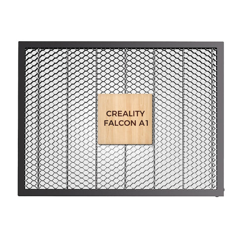 Creality honeycomb working table front view highlights sturdy construction and heat dissipation.