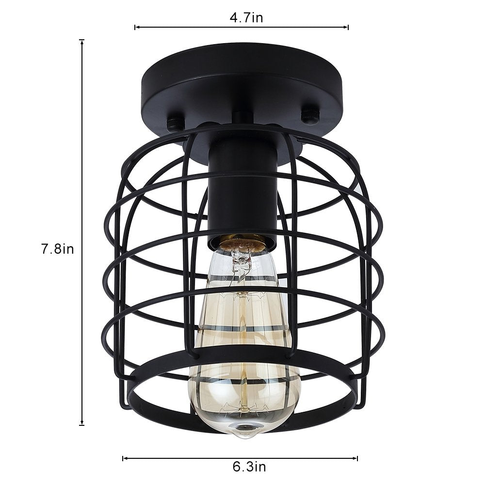 Create For Life black finish flush-mount light brings vintage-industrial charm to spaces
