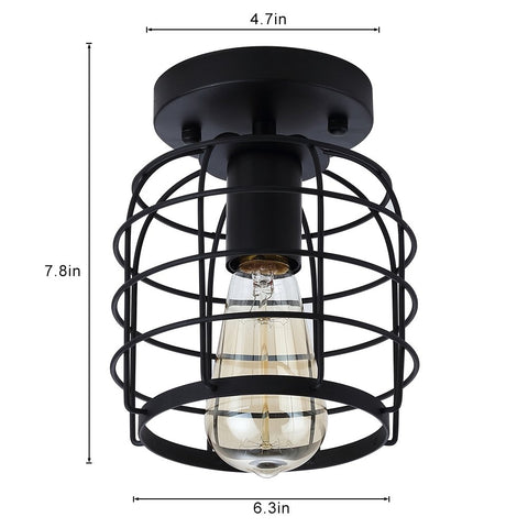 Create For Life black finish flush-mount light brings vintage-industrial charm to spaces