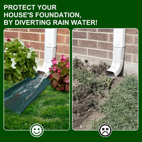Creative.C downspout diverter design helps control runoff near walls.