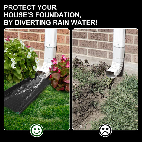 Creative.C downspout diverter reducing splash near walls