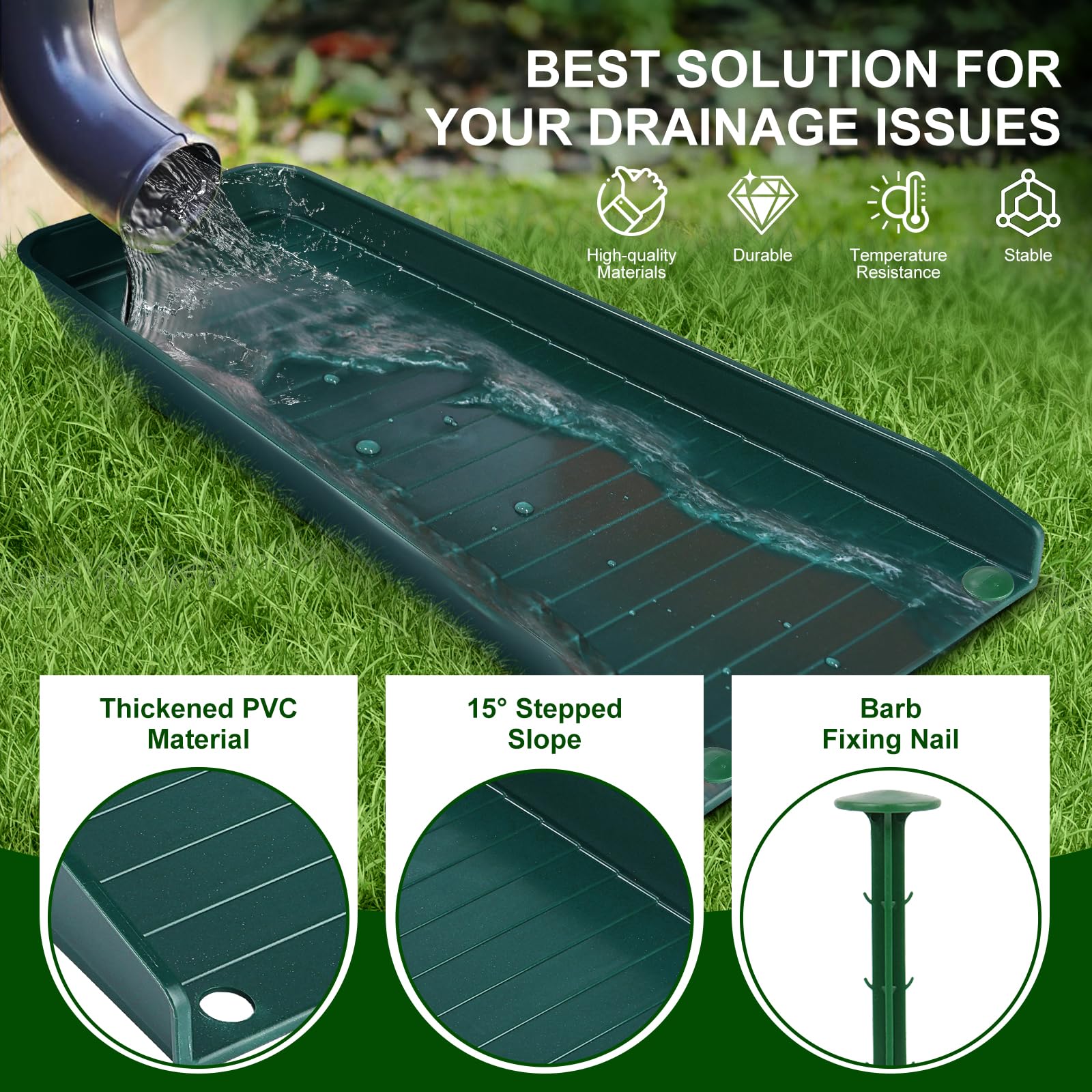 Creative.C 15-degree slope guides runoff efficiently away.