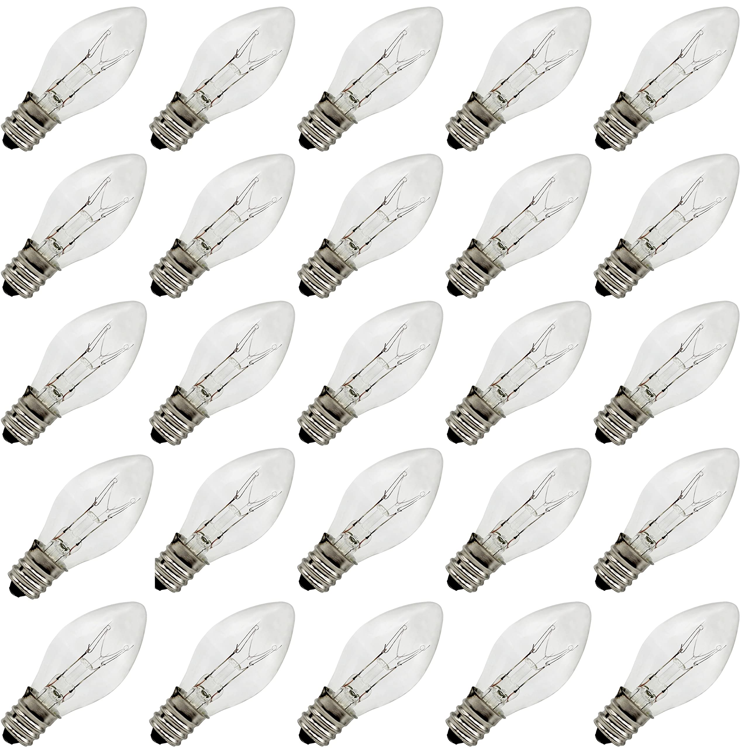 Creative Hobbies clear blinking bulbs with C7 base for festive decor and night lights.