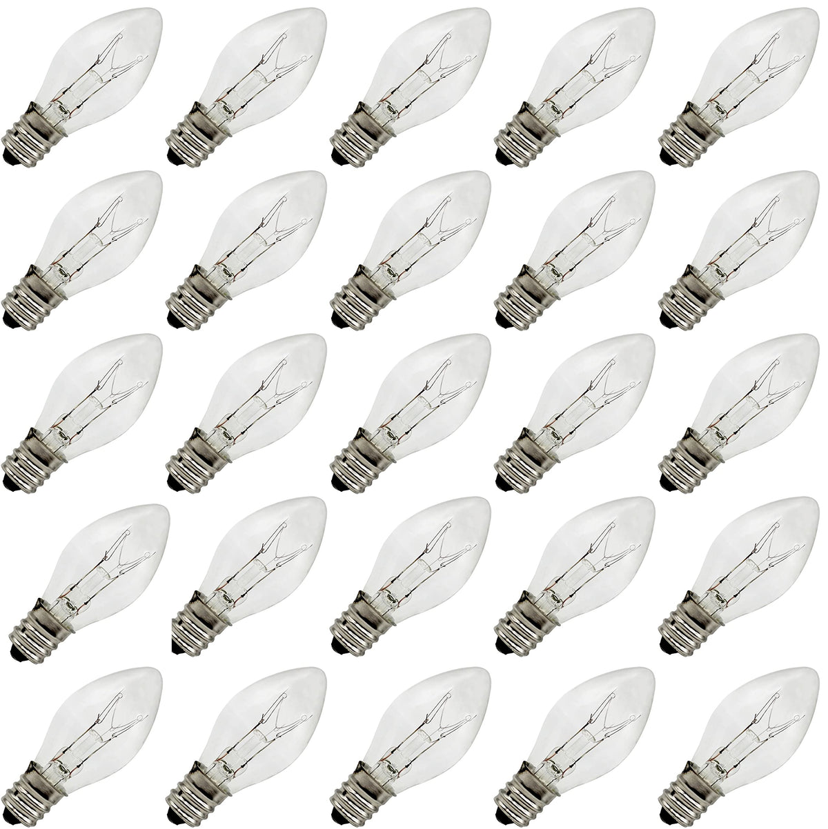 Creative Hobbies clear blinking bulbs with C7 base for festive decor and night lights.