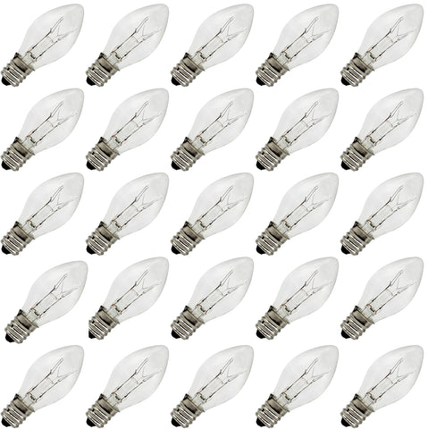 Creative Hobbies clear blinking bulbs with C7 base for festive decor and night lights.