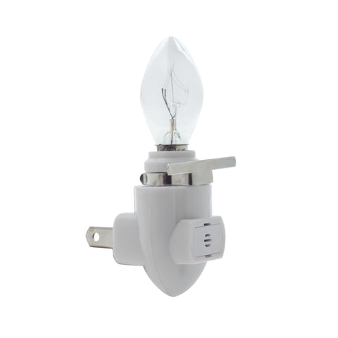 Creative Hobbies night light module in outlet in use, emitting a gentle glow.