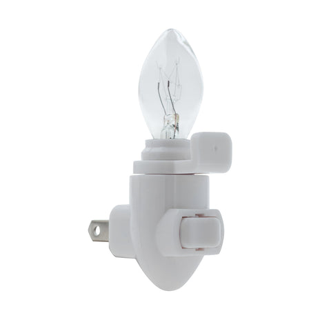 Creative Hobbies plug-in night light module compatible with candelabra bulbs.