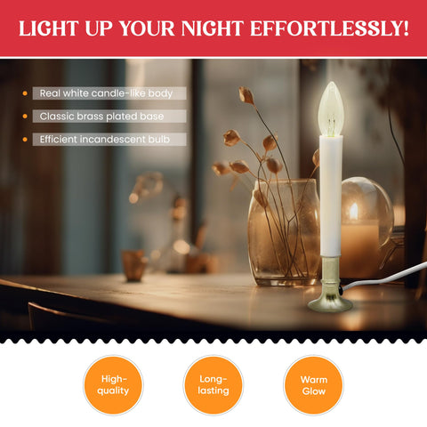 Creative Hobbies window candle with 5-foot cord and inline switch for easy control