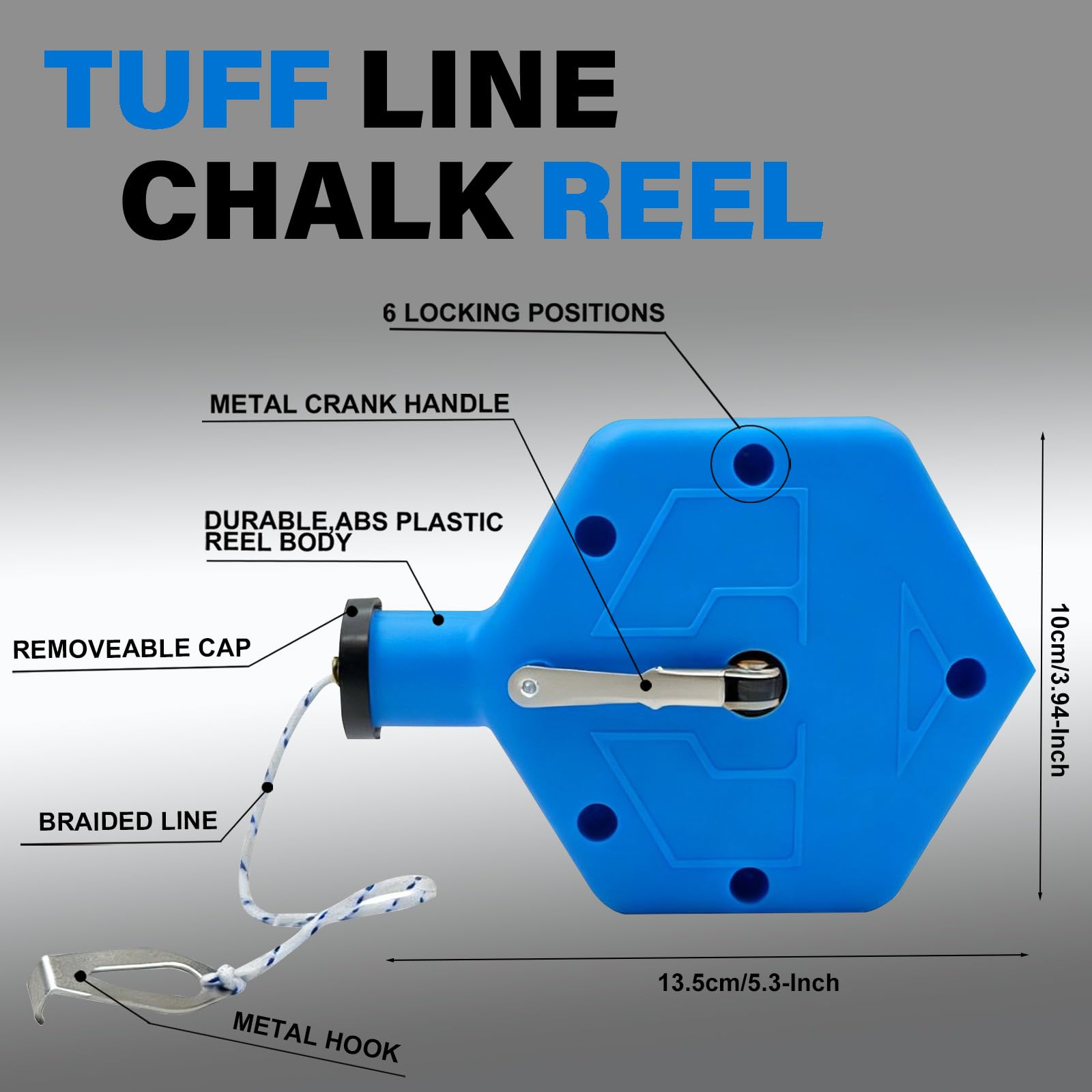 creawea chalk line ergonomic blue and orange design for improved grip and control